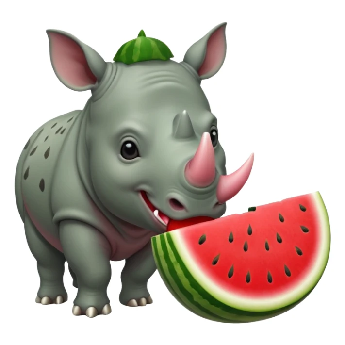 rhino eating watermelon sticker