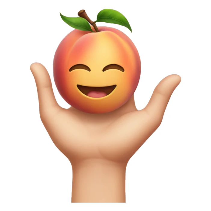 Peach with hands grabbing it sticker