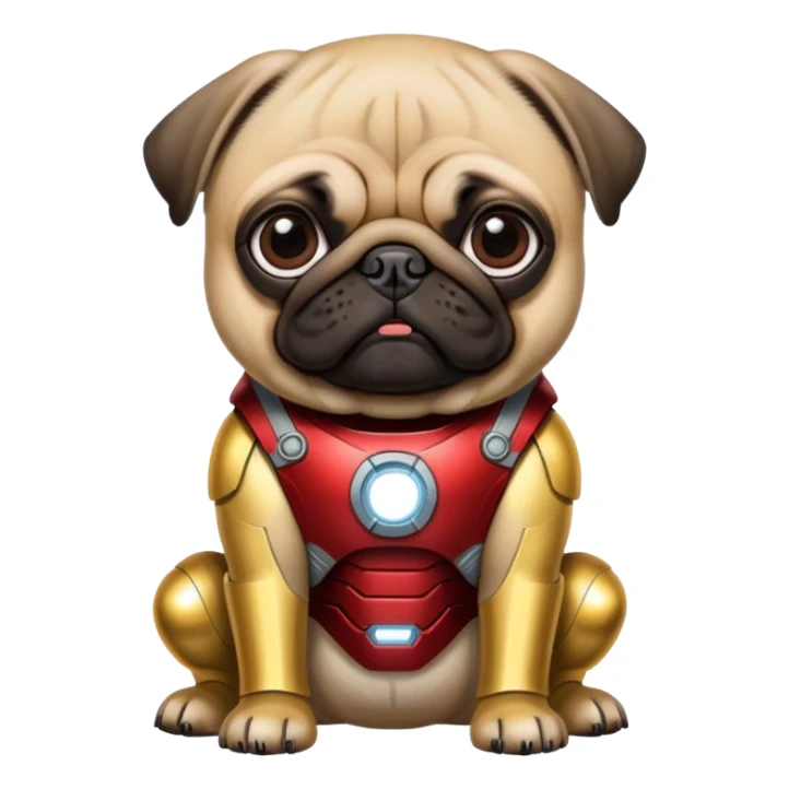 pug ironman sticker