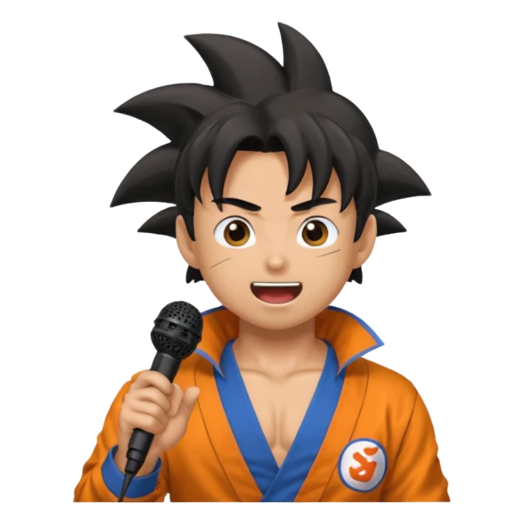 Songoku singing, with micro sticker