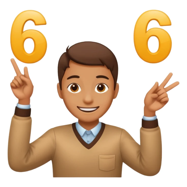 Holding up 6 and 7 sticker