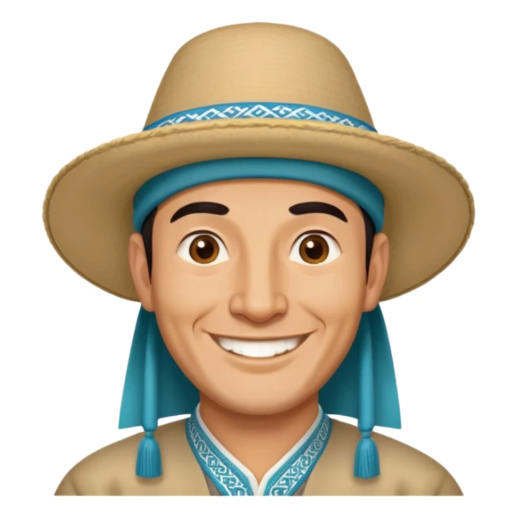 Traditional Uzbek man wearing doppi hat sticker