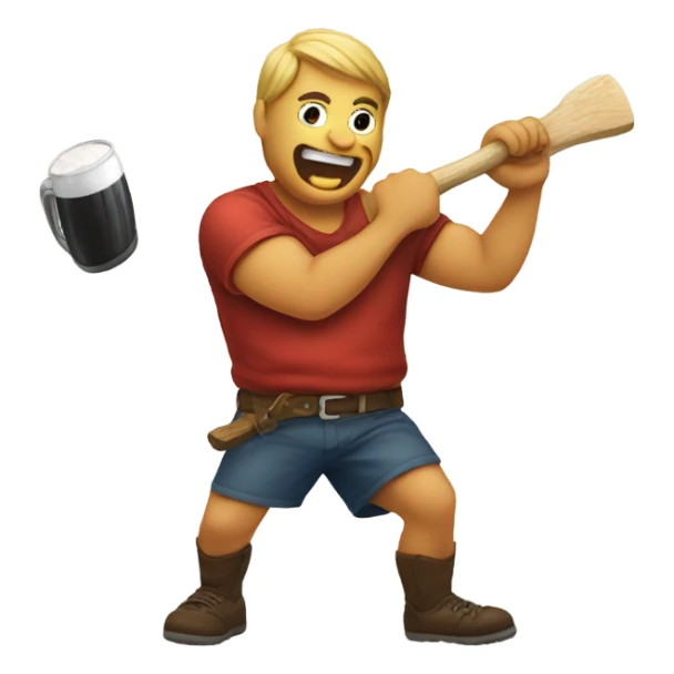 Drinking beer and throwing an axe sticker