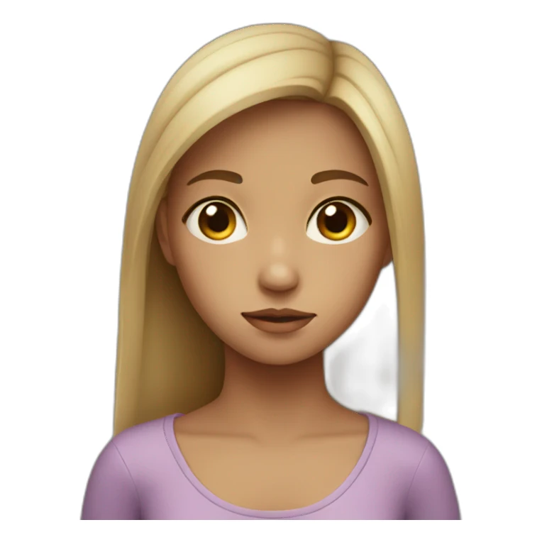 young girl with a tear sticker