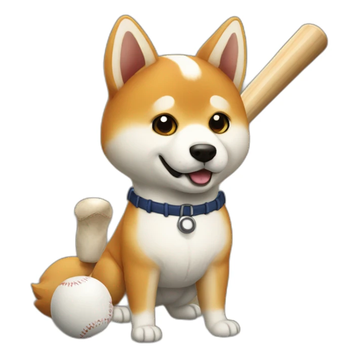 baseball player shiba-with-baseball-bat sticker