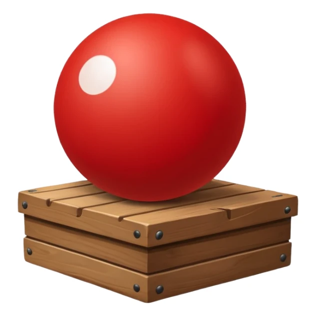 Ball on box sticker