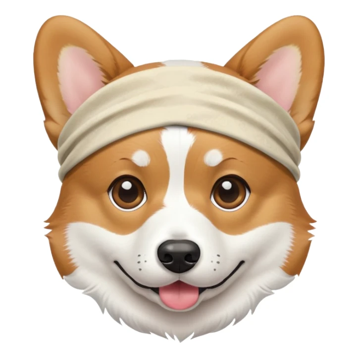 Corgi with bandana and eye patch  sticker