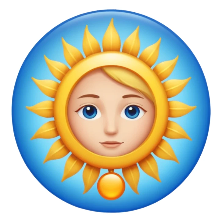 تیک آبی وانسان دایره ای خورشیدی sticker