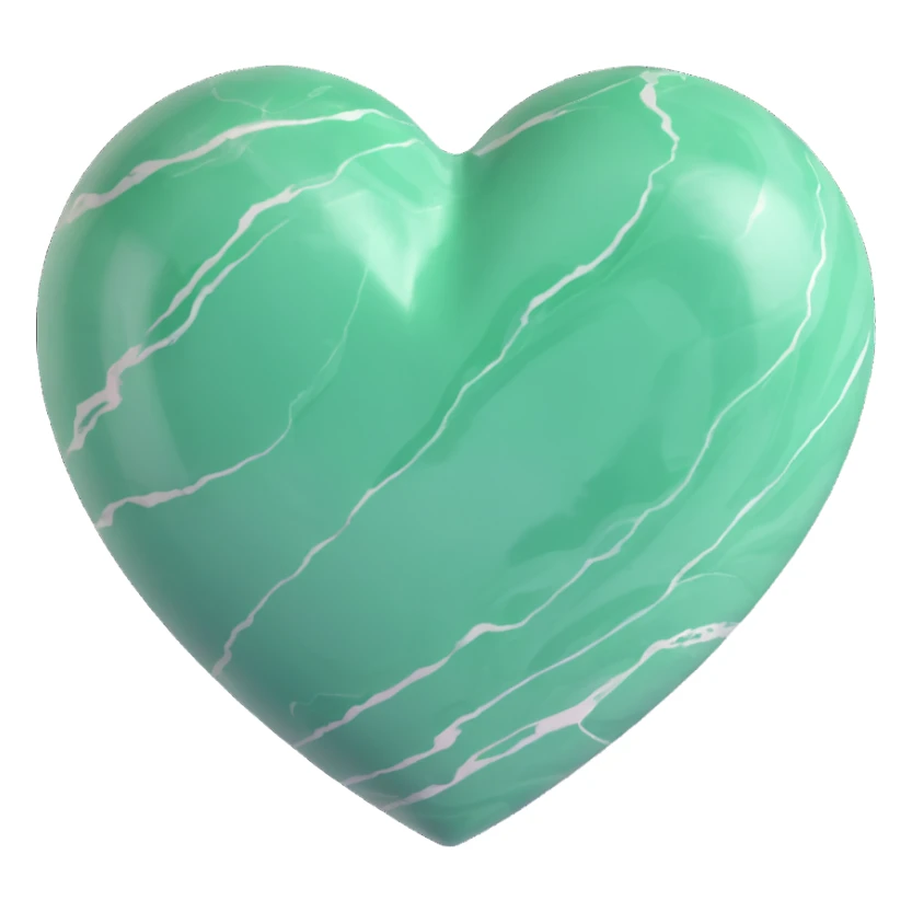 marble green heart sticker