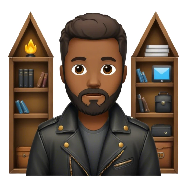 Black Daniel with a beard in a den sticker