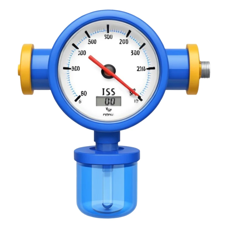 Mini caudalimetro color azul  sticker