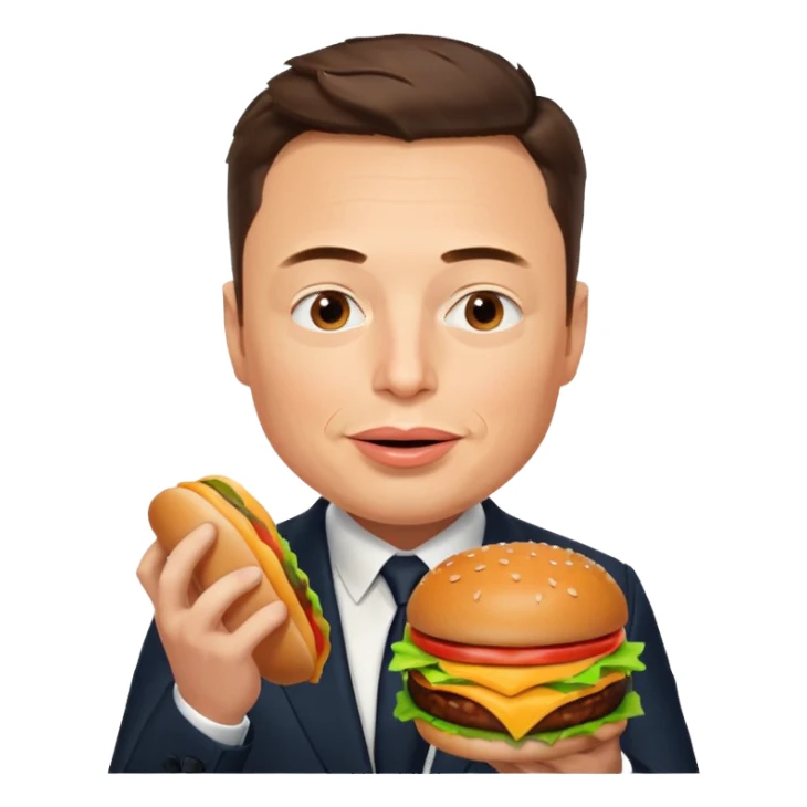 Elon mosk eats the burger  sticker