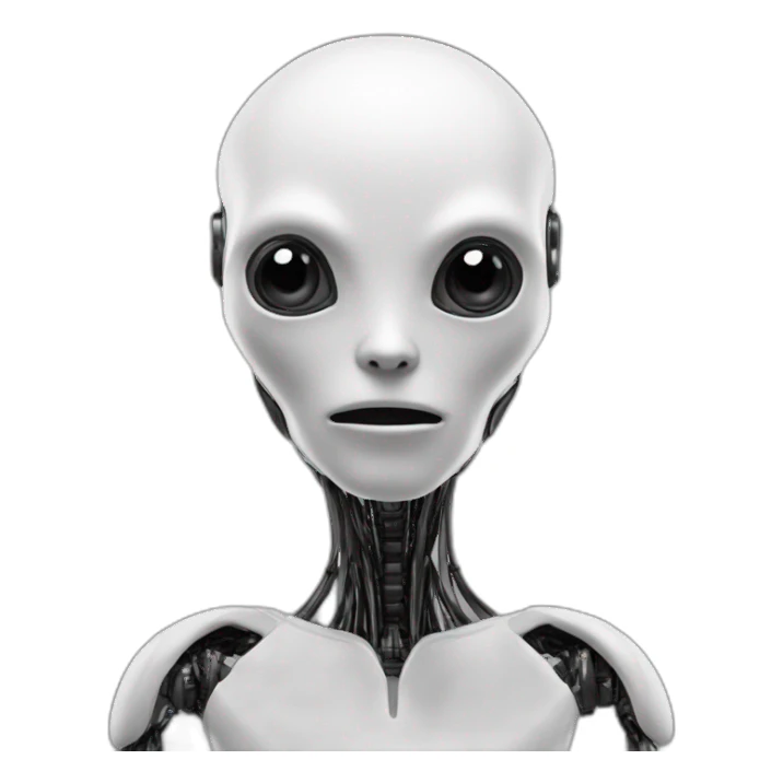 alien titanium ai Chatbot black and white sticker