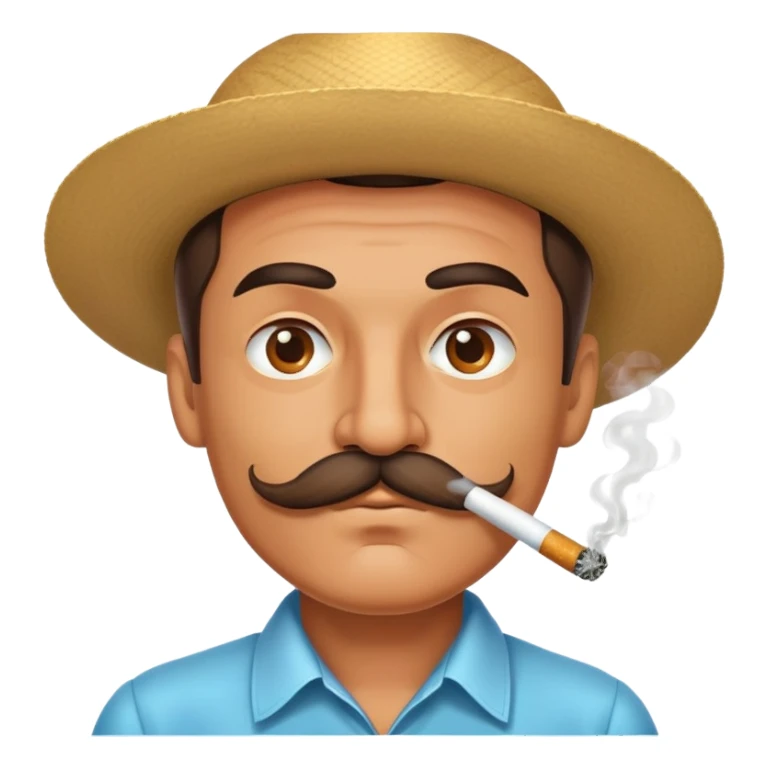 man with moustage smoking sticker