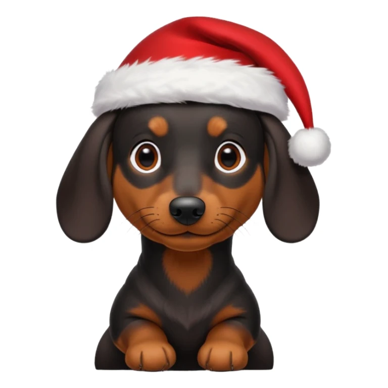 Black christmas dachshund  sticker