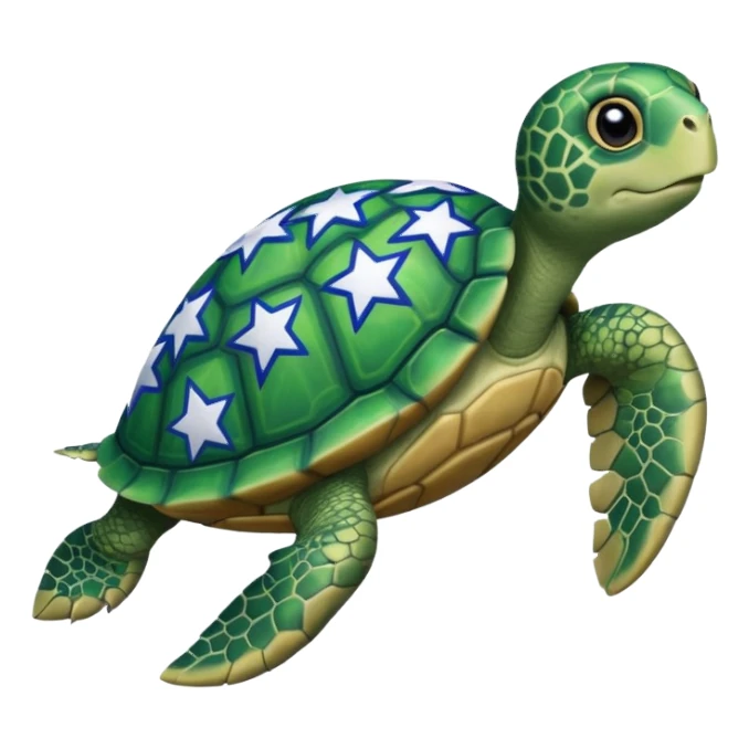 Turtle with stars jersey on  sticker