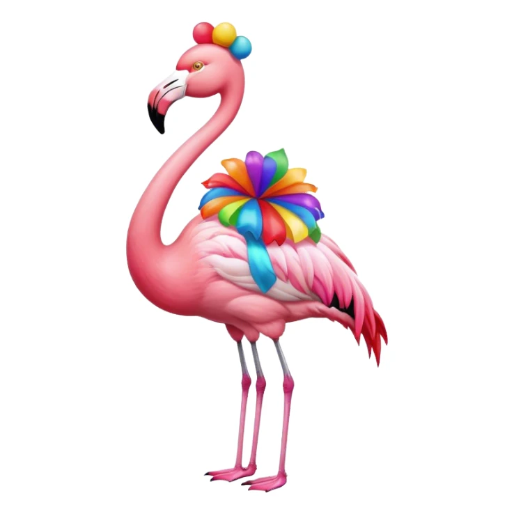 Flamingo with clown costume sticker