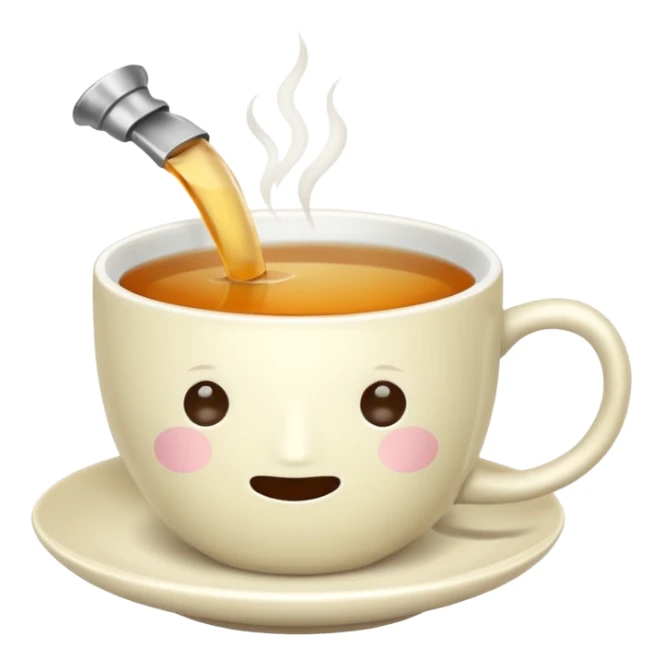 simple cup of tea with ginger root with no face sticker