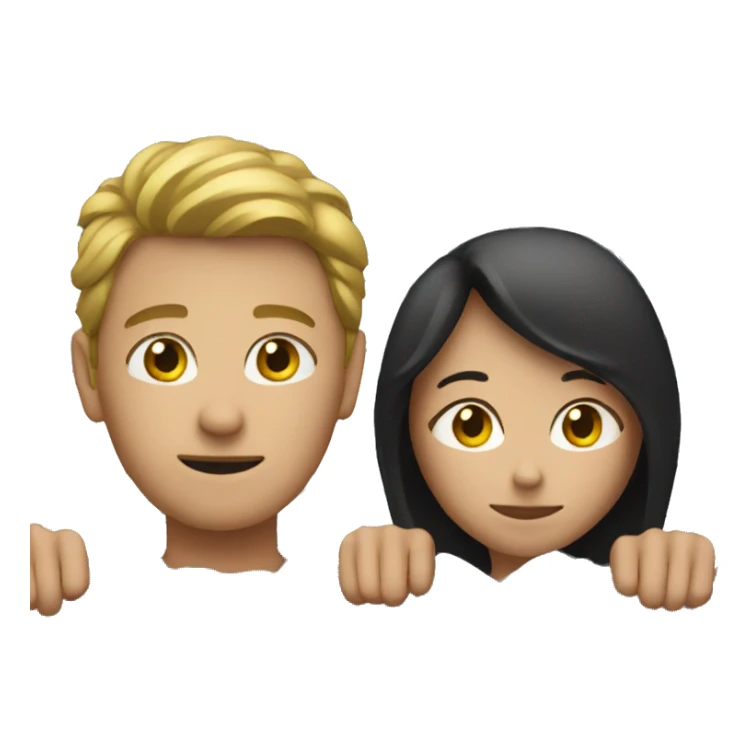 two persons with fence between them sticker