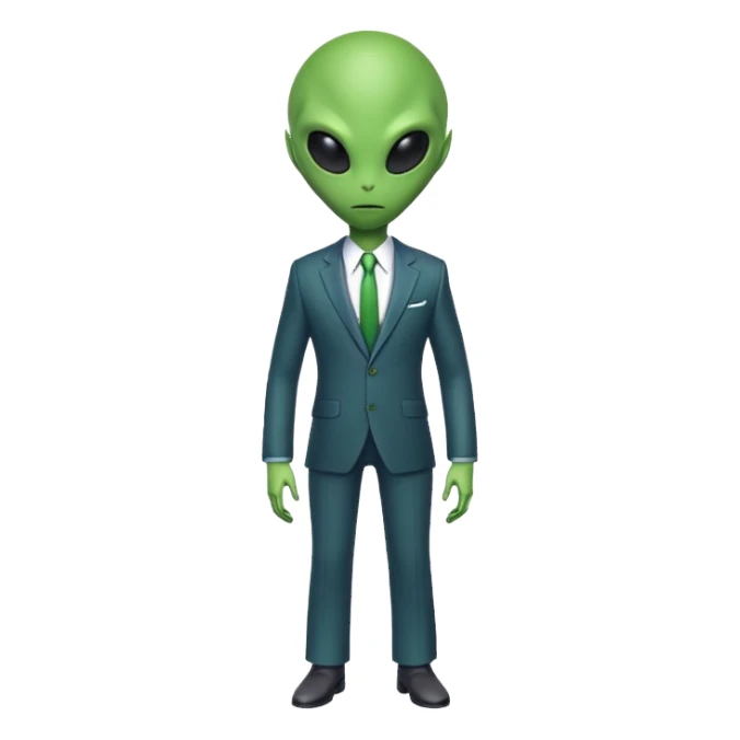 full body alien wearing a suit sticker