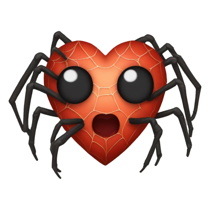 Spider heart sticker
