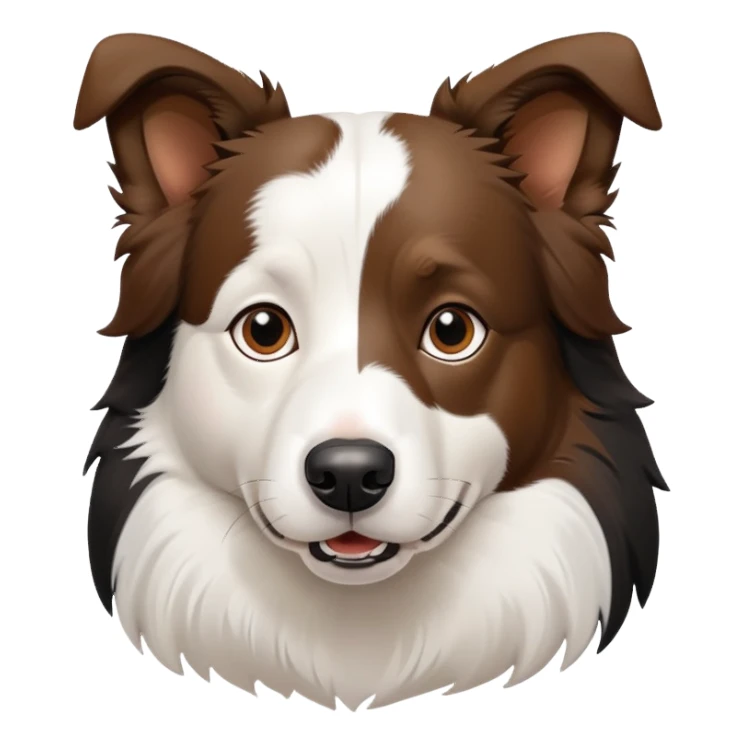 Border collie dog with only one black ear sticker
