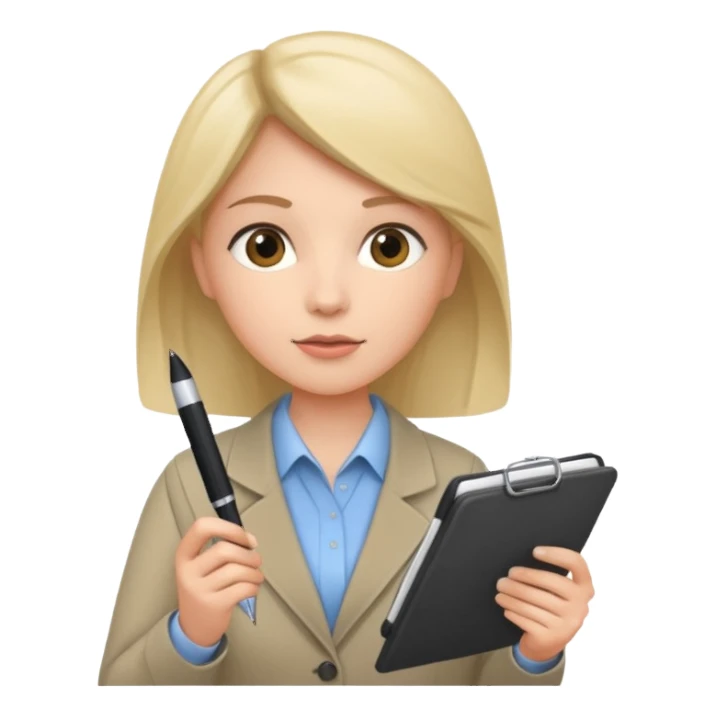 a survey research interviewer asking questions and recording data sticker