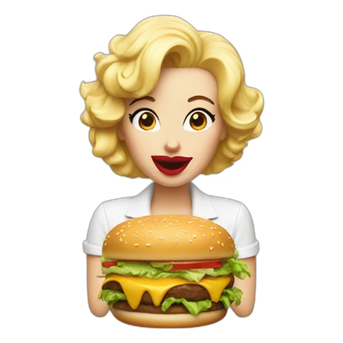 Marilyn eat burger sticker