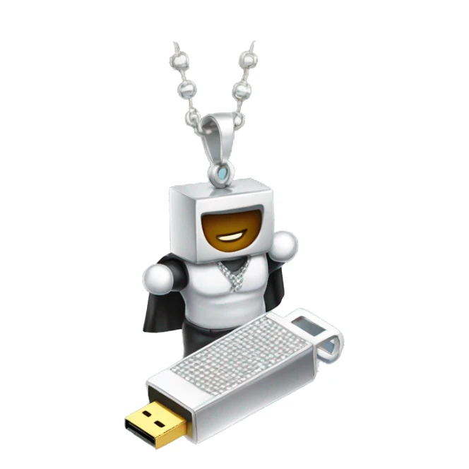 pendrive with silver disco ball chain sticker