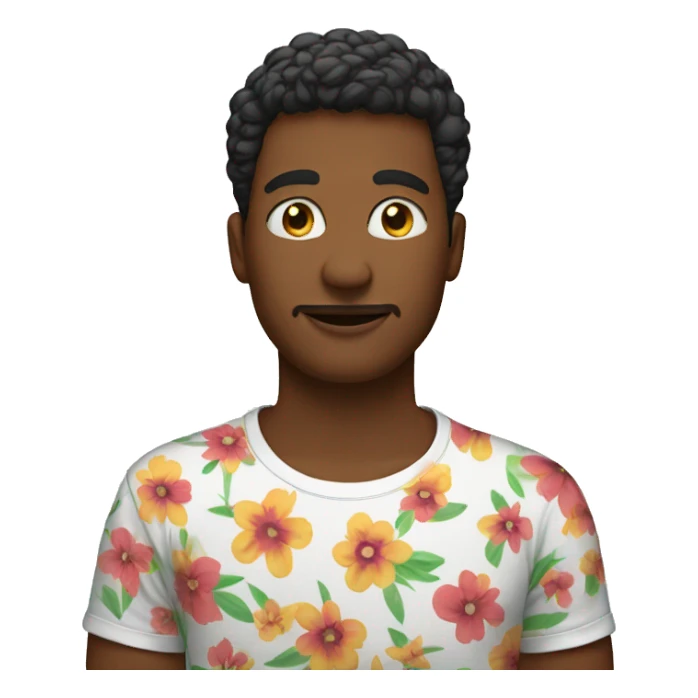  in a flowered T-shirt sticker