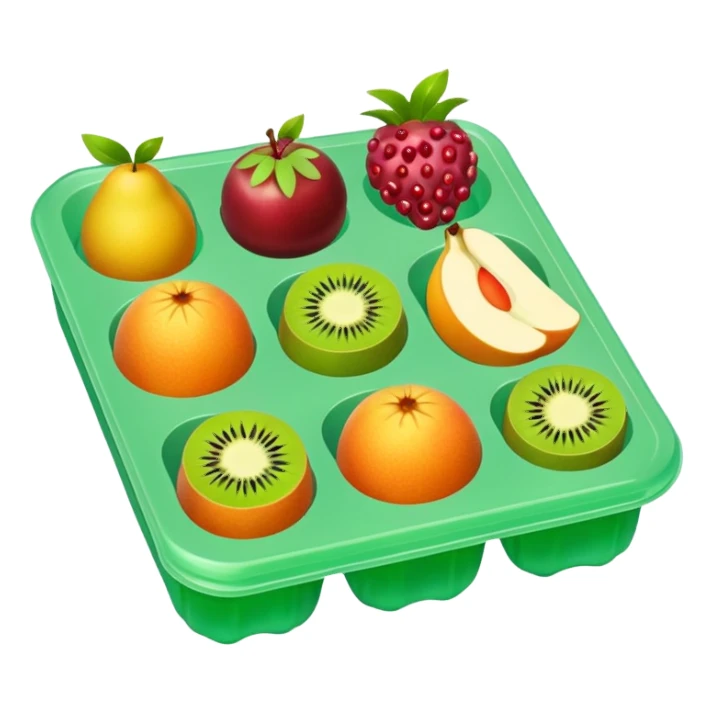 Fancy Gelatin mold green with fruit sticker