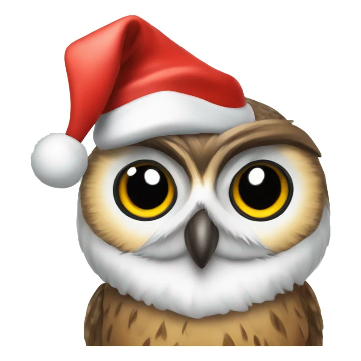 Owl with chrismas hat  sticker