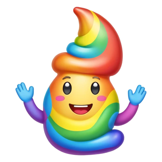 happy cheering Rainbow poop sticker