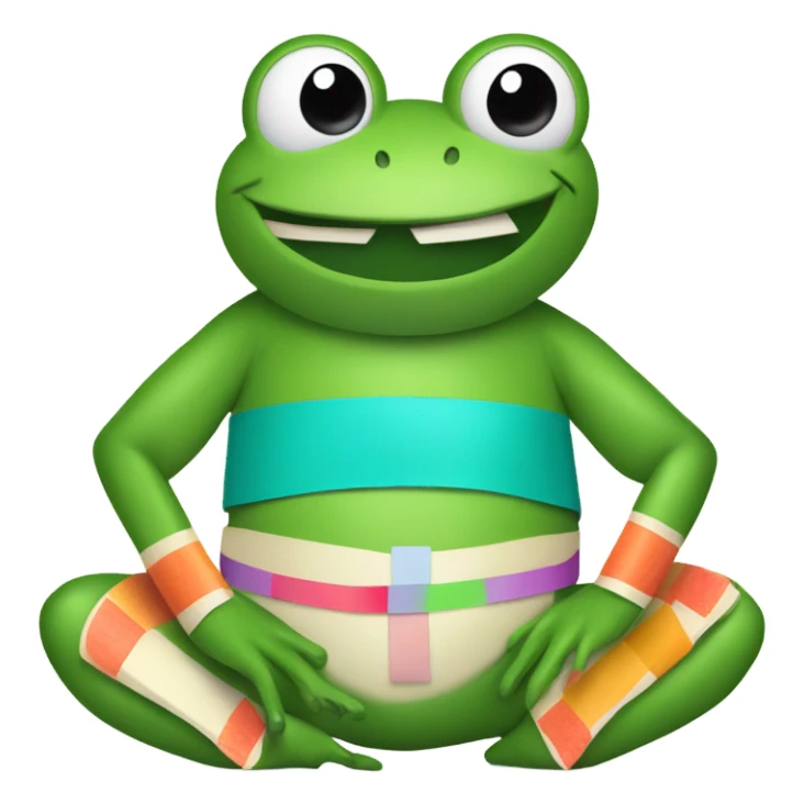 Frog with band aids on belly sticker