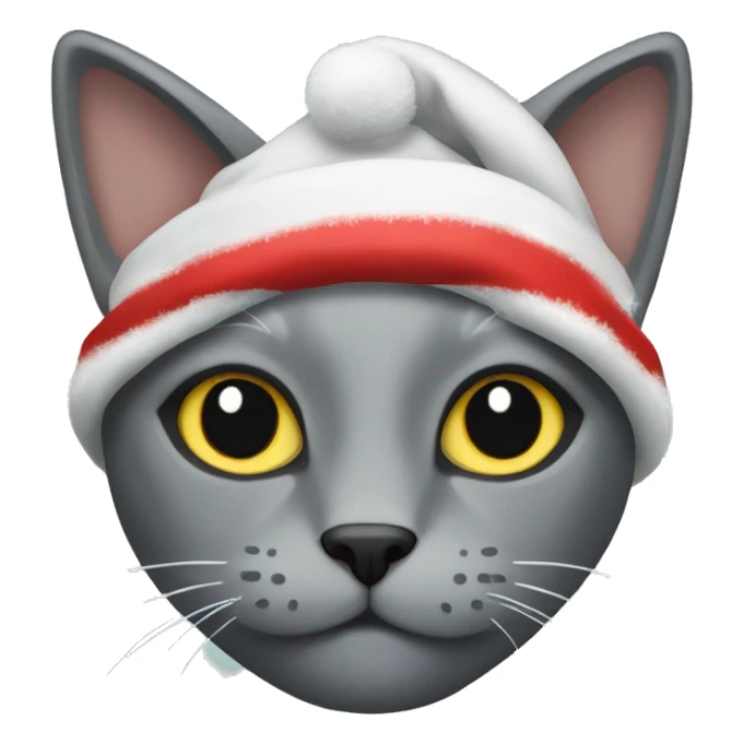 Grey cat Xmas sticker