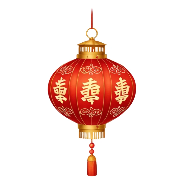 red ornamented chinese lantern sticker