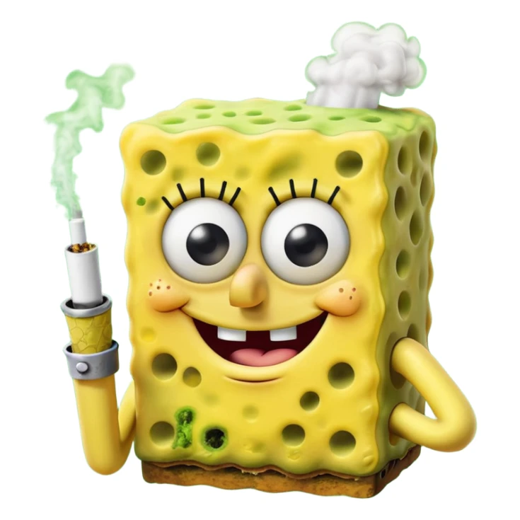 SpongeBob smoking joint sticker
