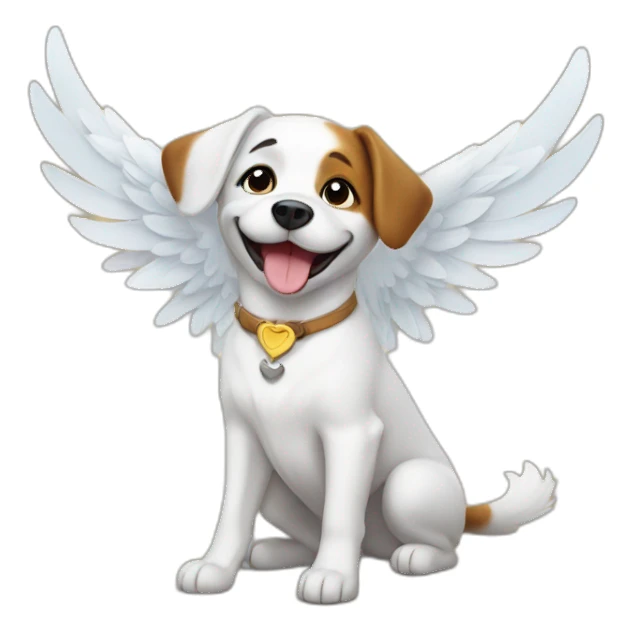 Happy dog with wings sticker