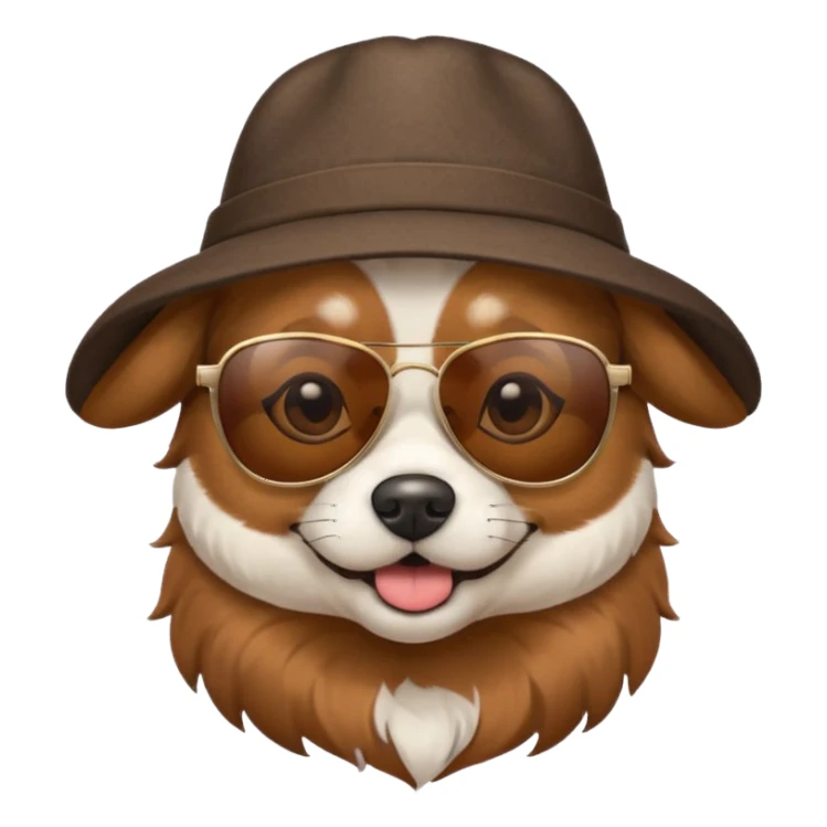 dog with hat and sunglasses sticker