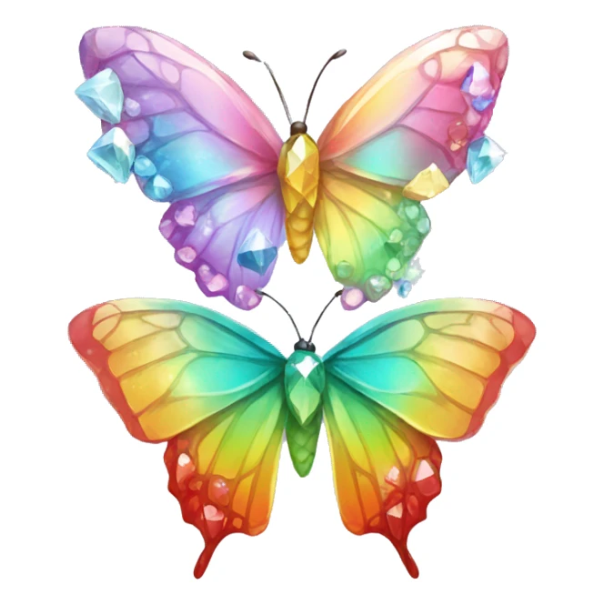 Rainbow-Diamond-Gem-Butterfly-Crystal-Fly sticker