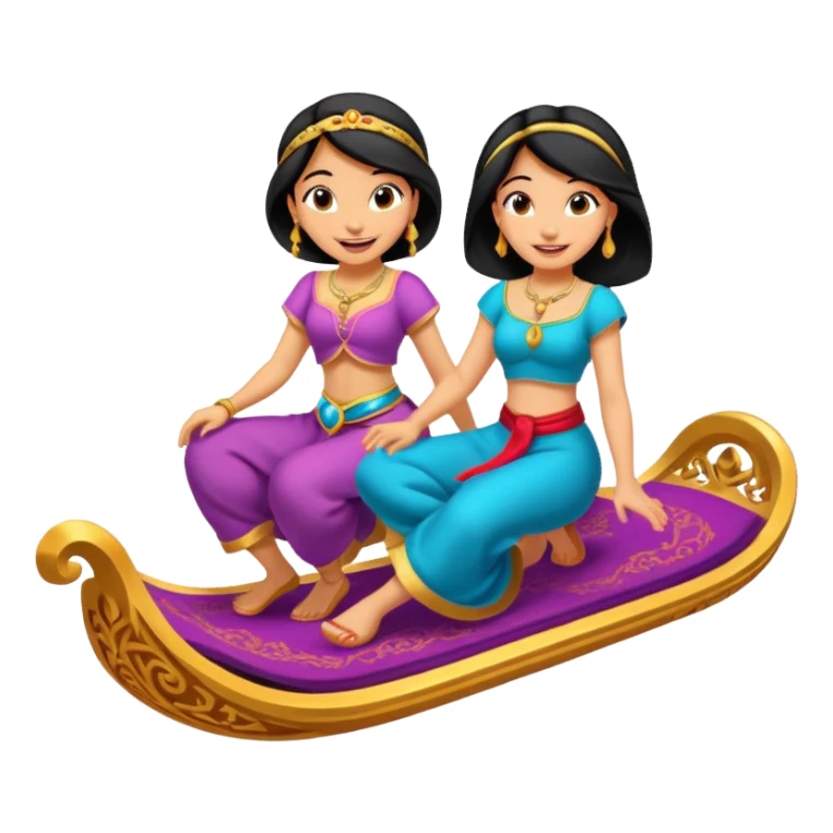 Jasmine and Aladdin riding on a magic carpet  sticker
