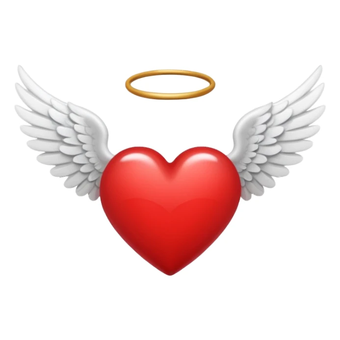heart with angel wings sticker