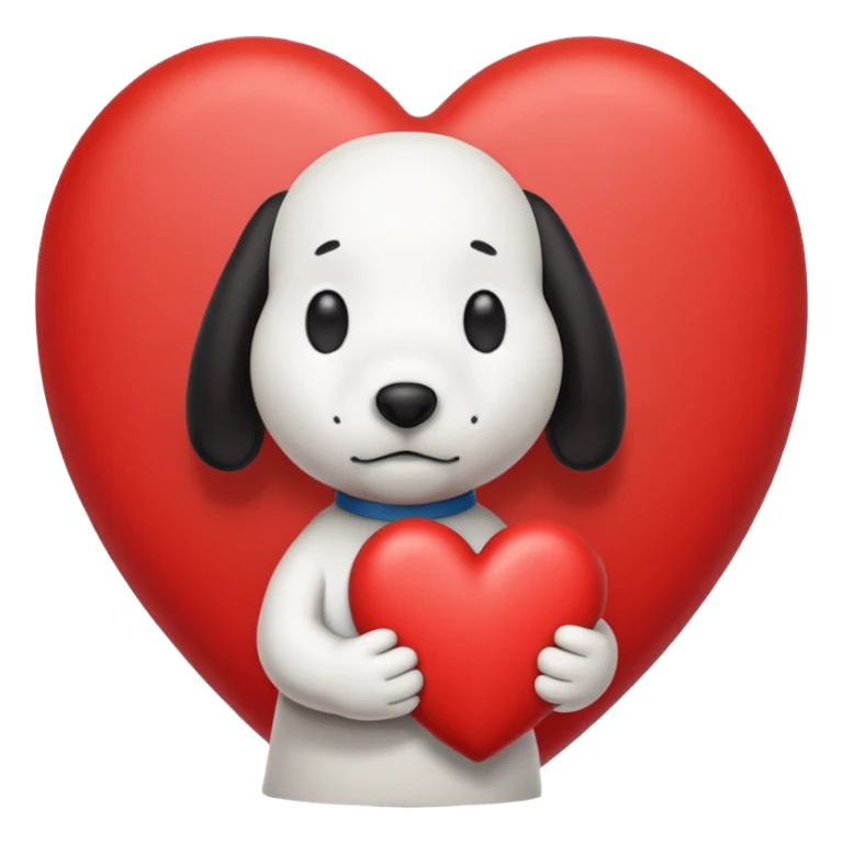 Snoopy holding heart  sticker