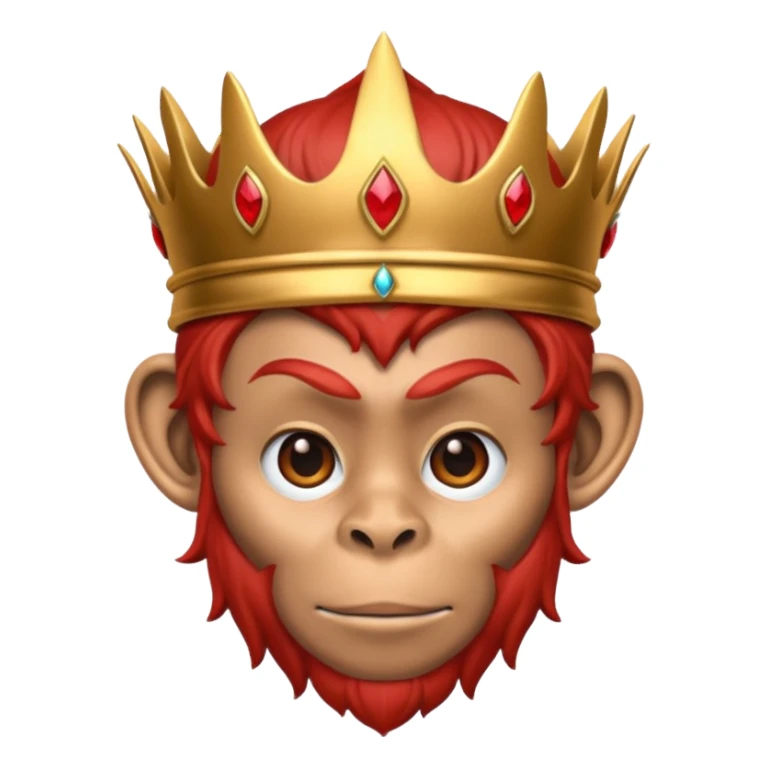 red monkey king with red crown sticker
