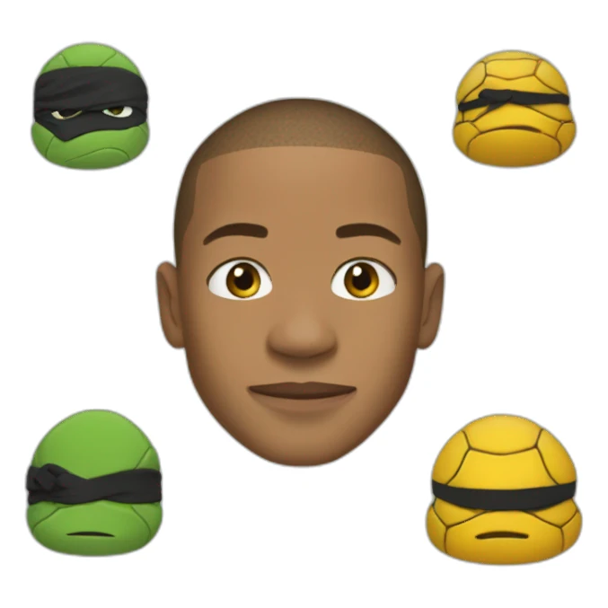 Mbappe en tortue ninja sticker