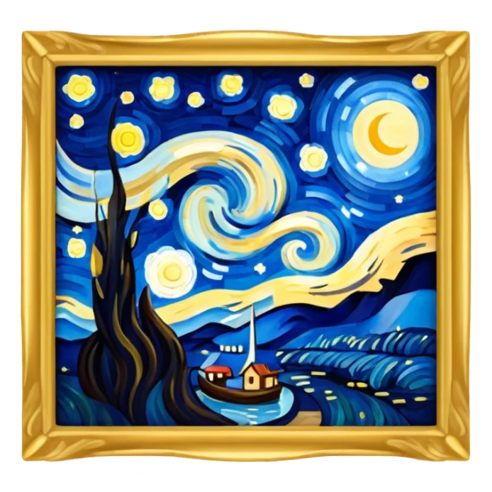 The Starry Night painting frame sticker