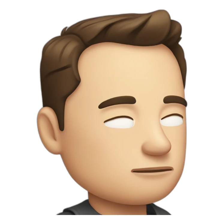 sleepy elon musk sticker