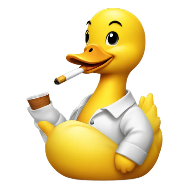 Yellow duckie smoking sticker