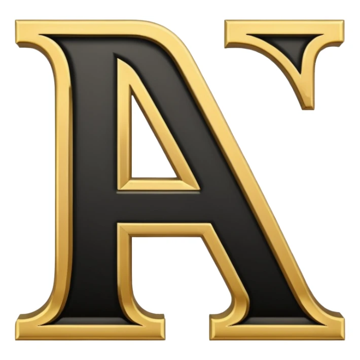 letter N in black and gold sticker