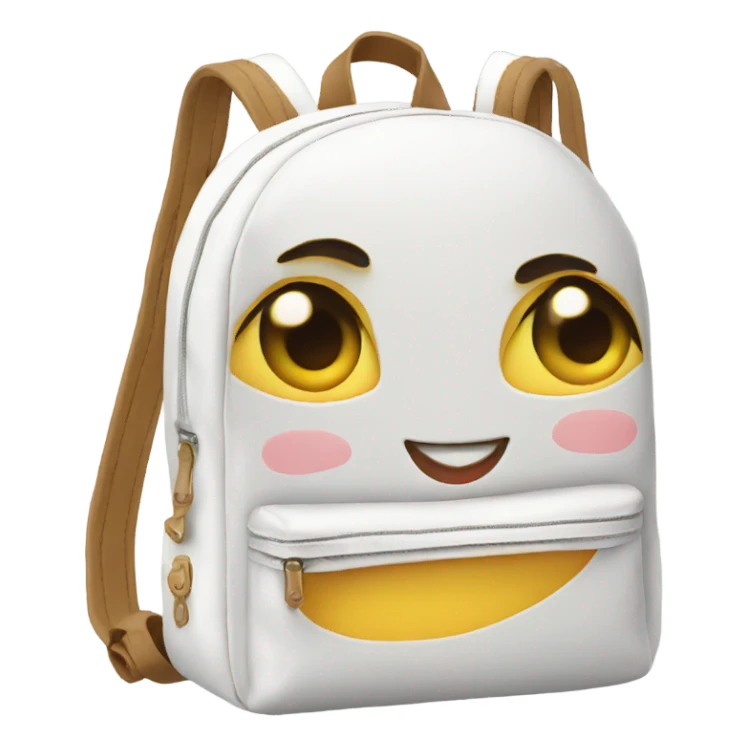 baby white backpack with ribbon sticker